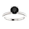 14K Gold Extra Fine Black Diamond Solitaire Ring - Classic Style Ring