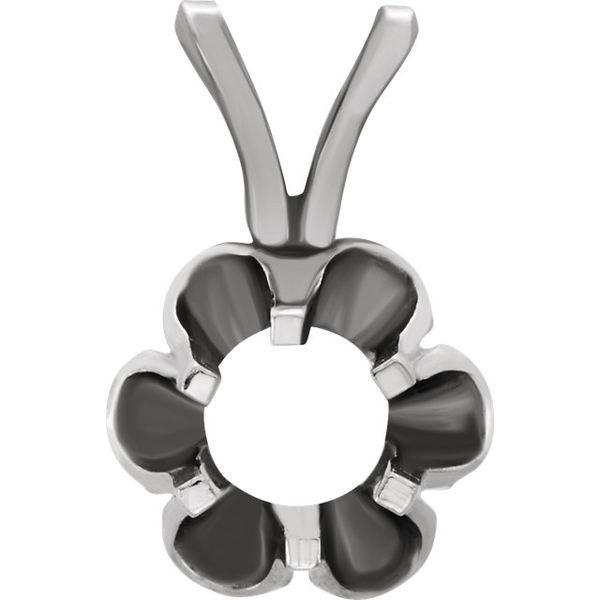14K Gold Round Cut Solitaire Pendant Setting - Buttercup Style Pendant Mounting