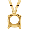 14K Gold Round Cut Solitaire Pendant Setting - Low Base Mount Style Pendant Mounting