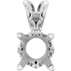 Sterling Silver Round Cut Solitaire Pendant Setting - Scroll Style Pendant Mounting
