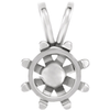 Sterling Silver Round Cut Solitaire Pendant Setting - Basket Style 8 Prong Pendant Mounting