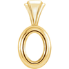 14K Gold Oval Cut Solitaire Pendant Setting - Bezel Style Pendant Mounting