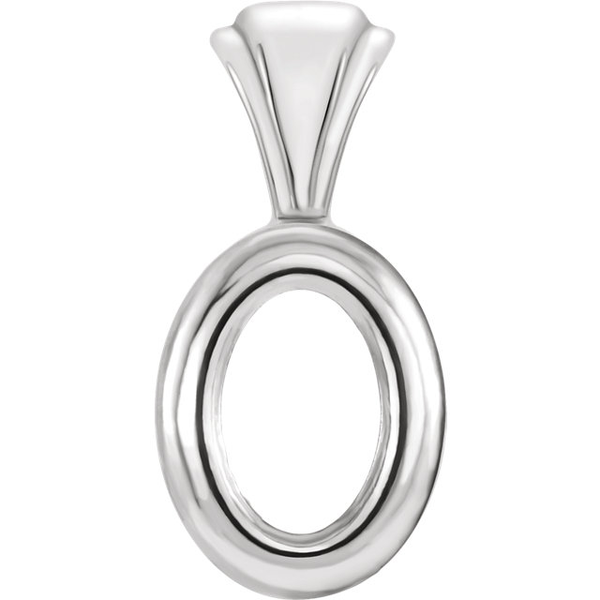 Sterling Silver Oval Cut Solitaire Pendant Setting - Bezel Style Pendant Mounting