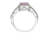 14K Gold Square/Princess Cut w/ Diamond Ring Setting - Soft Halo Scroll Style Ring Mounting