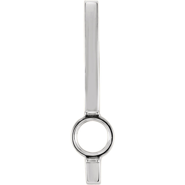 Sterling Silver Round Cut Solitaire Pendant Setting - Bar Style Pendant Mounting