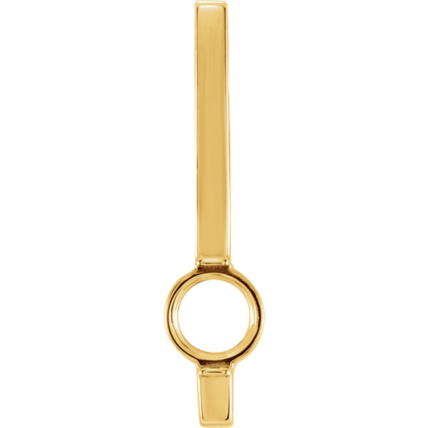 14K Gold Round Cut Solitaire Pendant Setting - Bar Style Pendant Mounting