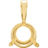 14K Gold Round Cut Solitaire Pendant Setting - Basket Style 3 Prong Pendant Mounting