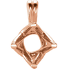 14K Gold Round Cut Solitaire Pendant Setting - Woven Style Pendant Mounting