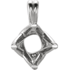 Sterling Silver Round Cut Solitaire Pendant Setting - Woven Style Pendant Mounting