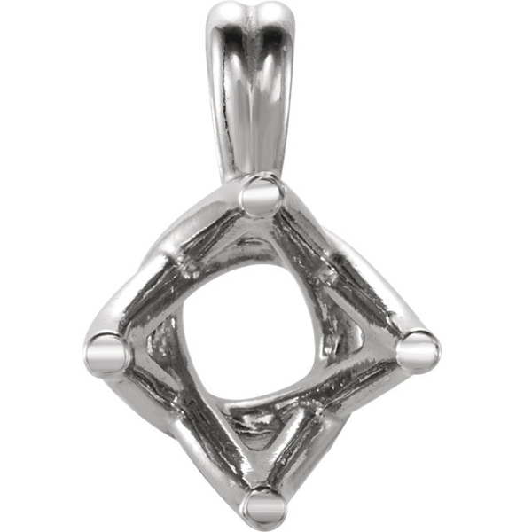 14K Gold Round Cut Solitaire Pendant Setting - Woven Style Pendant Mounting