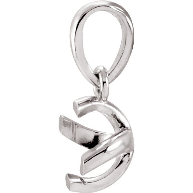 Sterling Silver Round Cut Solitaire Pendant Setting - Twist Style Pendant Mounting
