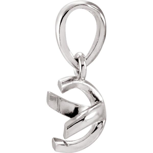 14K Gold Round Cut Solitaire Pendant Setting - Twist Style Pendant Mounting