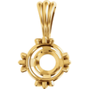 14K Gold Round Cut Solitaire Pendant Setting - Claw Style Pendant Mounting