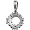 Sterling Silver Round Cut Solitaire Pendant Setting - Baroque Style Pendant Mounting