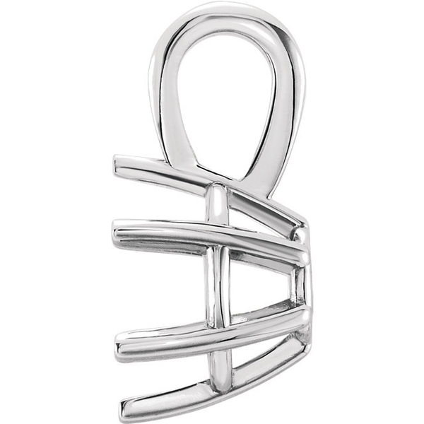 14K Gold Round Cut Solitaire Pendant Setting - Basket Style 6 Prong Pendant Mounting