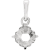 Sterling Silver Round Cut Solitaire Pendant Setting - Royal Scroll Style Pendant Mounting