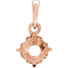 14K Gold Round Cut Solitaire Pendant Setting - Royal Scroll Style Pendant Mounting