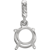 Sterling Silver Round Cut Solitaire Pendant Setting - Rope Basket Style Pendant Mounting