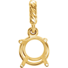 14K Gold Round Cut Solitaire Pendant Setting - Rope Basket Style Pendant Mounting