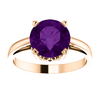 14K Gold Round Cut Solitaire Ring Setting - Scroll Style Ring Mounting