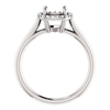 14K Gold Cushion Cut w/ Diamond Ring Setting - Halo Style Ring Mounting
