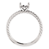 Sterling Silver Oval Cut Solitaire Ring Setting - Classic Rope Style Ring Mounting