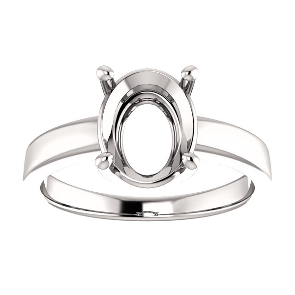 Sterling Silver Oval Cut Solitaire Ring Setting - Claw Style Ring Mounting