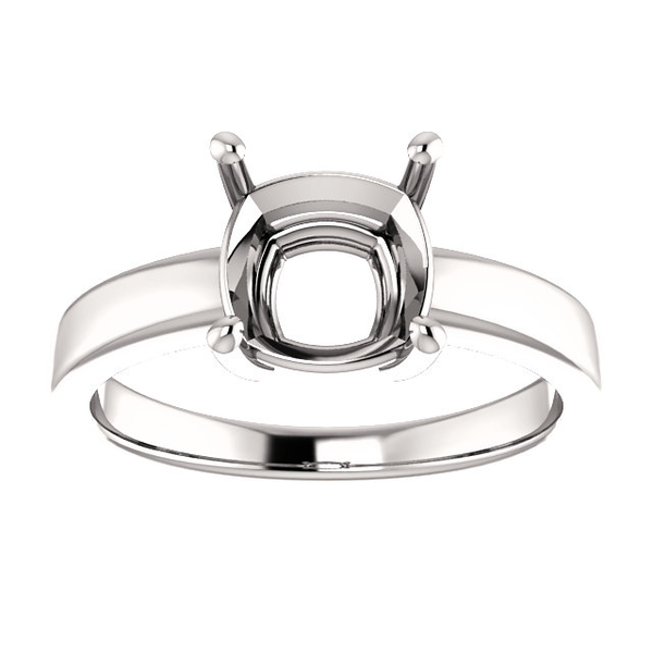 Sterling Silver Cushion Cut Solitaire Ring Setting - Claw Style Ring Mounting