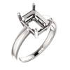 14K Gold Emerald Cut Solitaire Ring Setting - Claw Style Ring Mounting