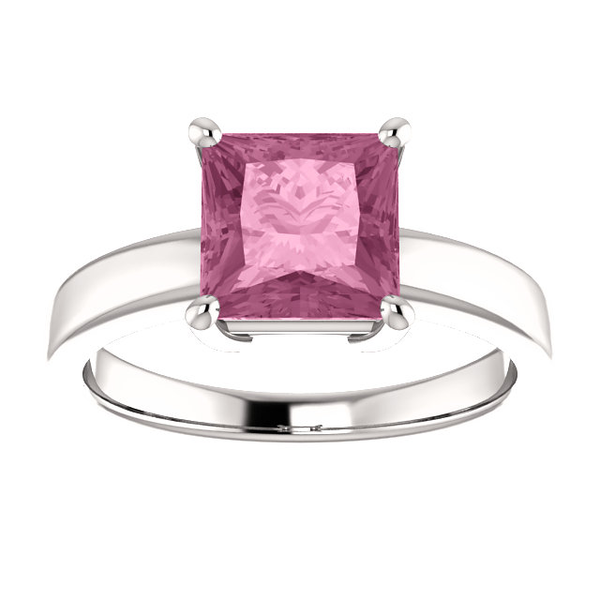 Sterling Silver Square/Princess Cut Solitaire Ring Setting - Claw Style Ring Mounting