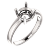 Sterling Silver Round Cut Solitaire Ring Setting - Claw Style Ring Mounting