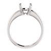Sterling Silver Round Cut Solitaire Ring Setting - Double Claw Style Ring Mounting