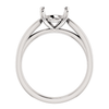 Sterling Silver Oval Cut Solitaire Ring Setting - Tapered Style Ring Mounting