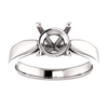 Sterling Silver Round Cut Solitaire Ring Setting - Tapered Style Ring Mounting