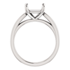 Sterling Silver Square/Princess Cut Solitaire Ring Setting - Tapered Style Ring Mounting