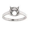 Sterling Silver Round Cut Solitaire Ring Setting - Braided Style Ring Mounting