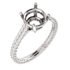 14K Gold Round Cut Solitaire Ring Setting - Braided Style Ring Mounting