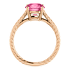 14K Gold Round Cut Solitaire Ring Setting - Braided Style Ring Mounting