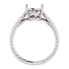 14K Gold Oval Cut Solitaire Ring Setting - Braided Style Ring Mounting
