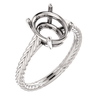 Sterling Silver Oval Cut Solitaire Ring Setting - Braided Style Ring Mounting