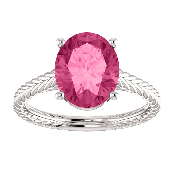 Sterling Silver Oval Cut Solitaire Ring Setting - Braided Style Ring Mounting