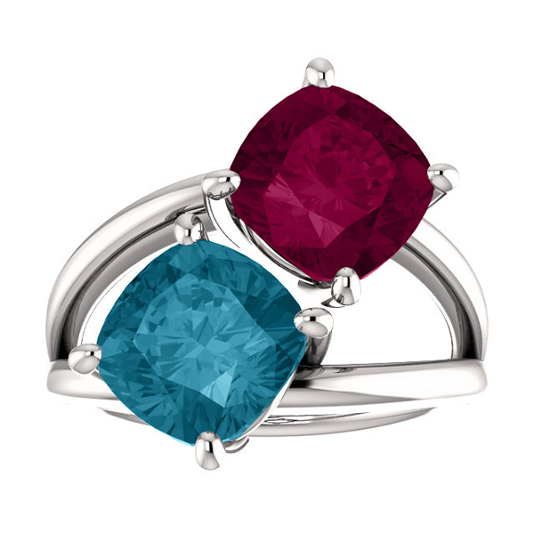 Sterling Silver Cushion Cut Solitaire Ring Setting - Friendship/Couples Style Ring Mounting