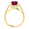 14K Gold Cushion Cut Solitaire Ring Setting - Lasso Rope Style Ring Mounting