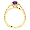 14K Gold Oval Cut Solitaire Ring Setting - Classic Lasso Rope Style Ring Mounting