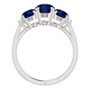 14K Gold Round Cut w/ Diamond Ring Setting - Graduated 3 Stone Style Ring Mounting