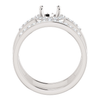 14K Gold Oval Cut w/ Diamond Ring Setting - Neg Space Modern Style Ring Mounting