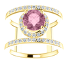 14K Gold Round Cut w/ Diamond Ring Setting - Neg Space Modern Style Ring Mounting