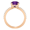 14K Gold Round Cut w/ Diamond Ring Setting - Split-Shank Style Ring Mounting