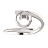 Sterling Silver Round Cut Solitaire Ring Setting - Modern Bypass Style Ring Mounting