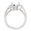 14K Gold Round Cut w/ Diamond Ring Setting - Halo Bypass Style Ring Mounting